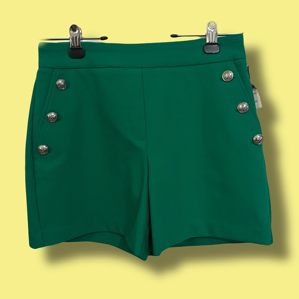 Rachel Zoe Emerald Button-Accent High Waist Shorts